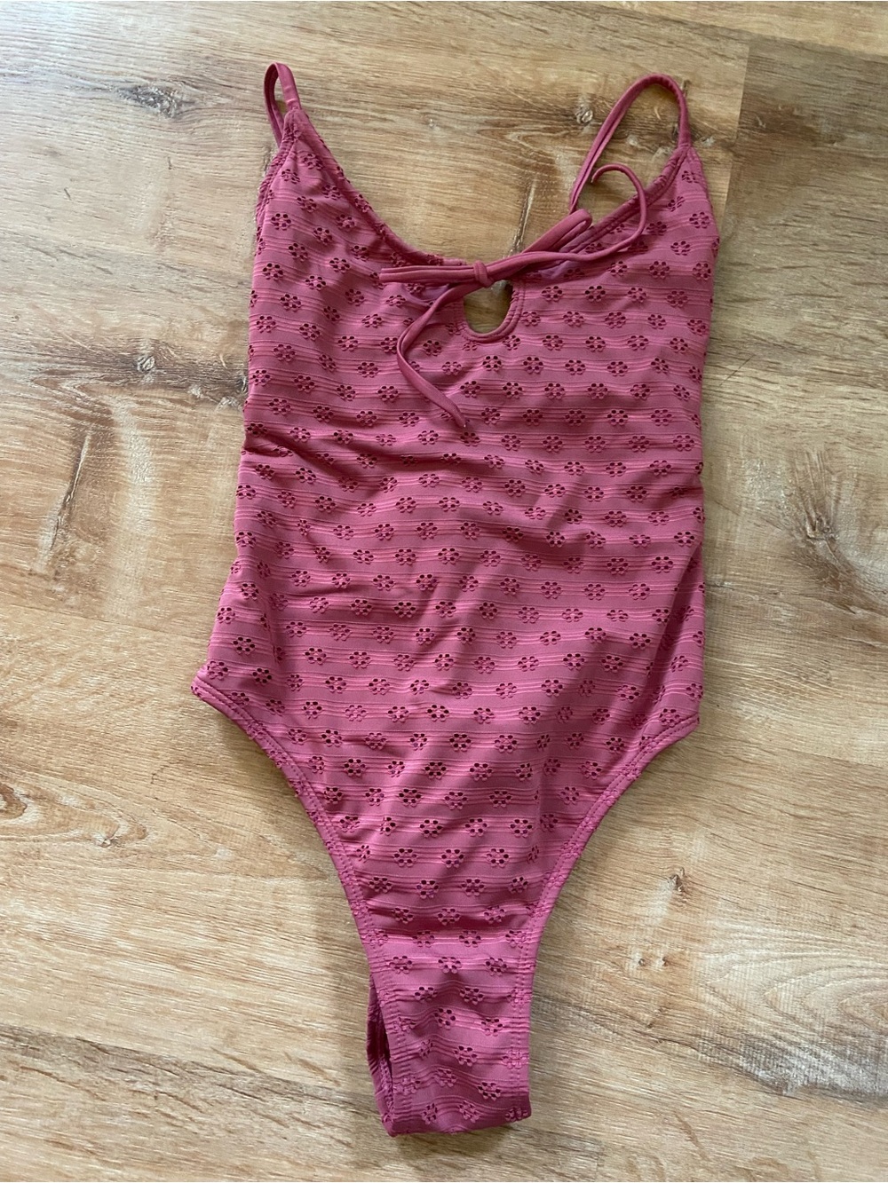 Target Mauve Eyelet One-Piece Swimsuit